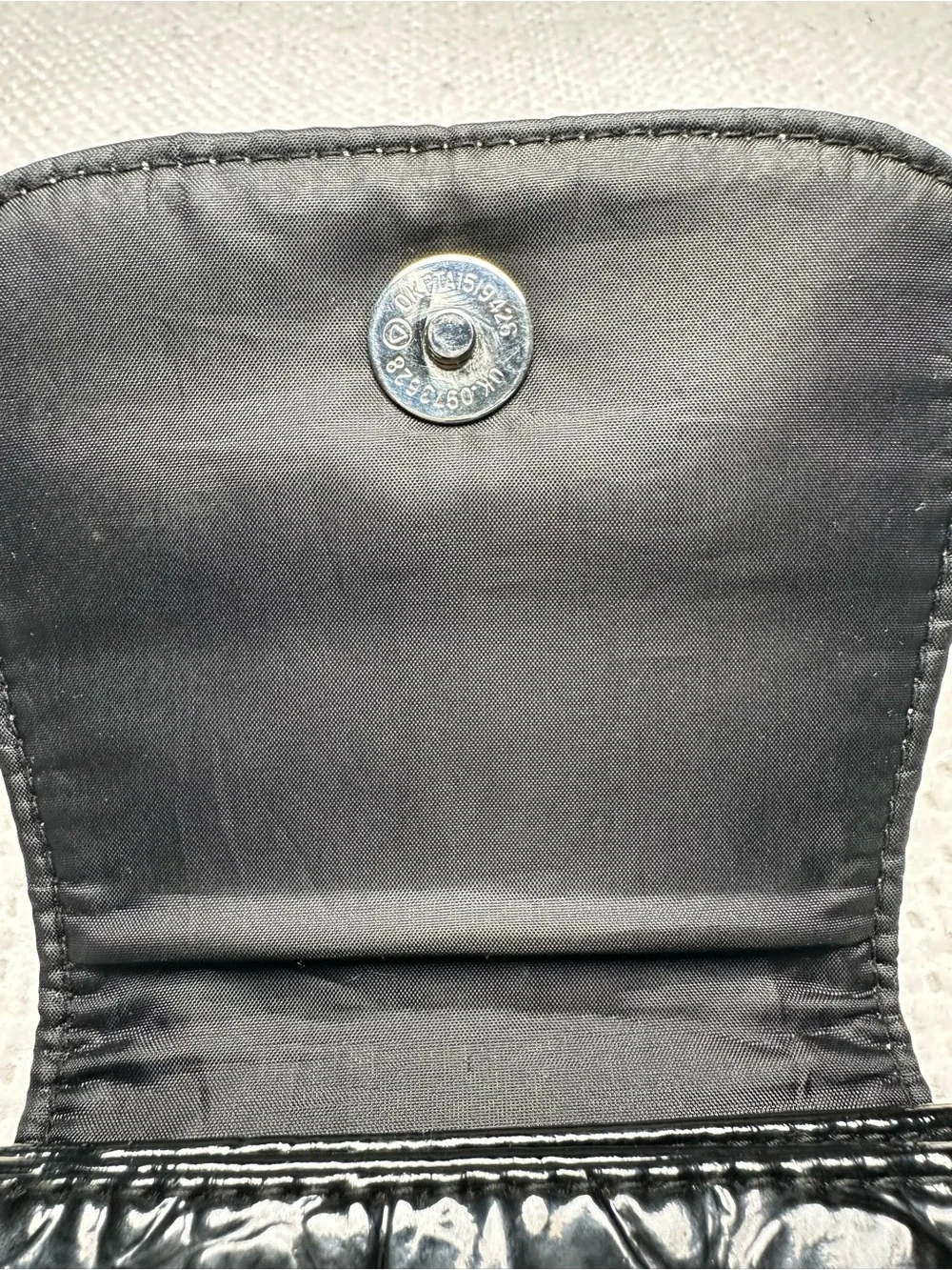 Giannini Black Faux Croc Patent Leather Clutch Wristlet